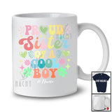 Personalized Sister Of a Cool Boy; Joyful Mother's Day Hearts; Brother Custom Name Family T-Shirt