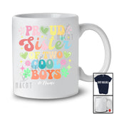 Personalized Sister of 2 Cool Boys; Joyful Mother's Day Hearts; Brothers Custom Name Family T-Shirt