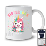 Personalized Sistercorn; Amazing Mother's Day Unicorn Face; Custom Name Family Group T-Shirt