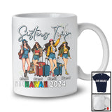 Personalized Sisters Trip Custom Name Hawaii 2024, Joyful Summer Vacation Friends Family Group T-Shirt