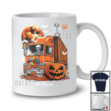 Personalized Skeleton Drinking Beer Driving Truck; Joyful Halloween Custom Name Drunker T-Shirt