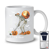 Personalized Skeleton Playing Golf; Joyful Halloween Moon Custom Name Sport Player Team T-Shirt
