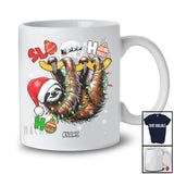 Personalized Slo 2HO; Awesome Christmas Lights Santa Slow Sloth Animal; Custom Name Family T-Shirt