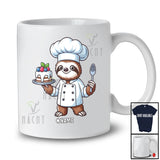 Personalized Sloth Chef Cook Cooking; Lovely Custom Name Lunch Lady Chef Animal T-Shirt