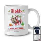 Personalized Sloth Running Team; Lovely Christmas Santa Sloth Custom Name Runner T-Shirt