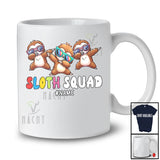 Personalized Sloth Squad; Joyful Birthday Three Sloth Dabbing Sunglasses; Custom Name Family T-Shirt