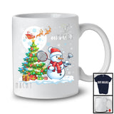 Personalized Snowman Playing Badminton Team; Joyful Christmas Custom Name Sport Player T-Shirt
