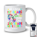 Personalized So Long 1st Grade Look Out 2nd Grade; Lovely Last Day Of School Custom Name Unicorn T-Shirt
