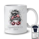 Personalized SocialWorkerlife; Proud Mother's Day Custom Name Social Worker Messy Bun Hair T-Shirt