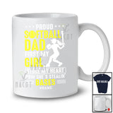 Personalized Softball Dad Girl Stole My Heart; Amazing Father's Day Custom Name Player Family T-Shirt
