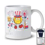 Personalized Softball Drinking Beer; Proud 4th Of July Custom Name Softball Player; Patriotic T-Shirt