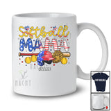 Personalized Softball Mama; Awesome 4th Of July Custom Name Softball Player; Patriotic Family T-Shirt