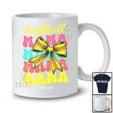 Personalized Softball Mama; Cheerful Mother's Day Coquette Bow Softball Custom Name Player T-Shirt