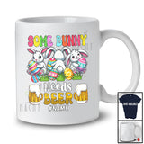 Personalized Some Bunny Needs Beer; Adorable Easter Three Bunnies; Eggs Hunt Groovy T-Shirt