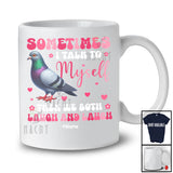 Personalized Sometimes I Talk To Myself We Both Laugh; Lovely Custom Name Pigeon Animal T-Shirt