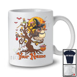 Personalized Sparrow Bird Witch On Tree, Horror Halloween Boo Candy, Custom Name Bird Lover T-Shirt