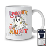 Personalized Spooky Aunt; Awesome Halloween Flowers Boo Ghost Groovy; Custom Name Family T-Shirt