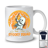 Personalized Spooky Squad; Humorous Halloween Moon Custom Name Boo Ghost Climbing T-Shirt