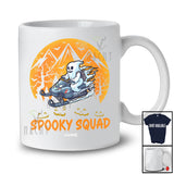 Personalized Spooky Squad; Humorous Halloween Moon Custom Name Boo Ghost Snowmobile T-Shirt