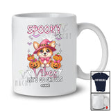Personalized Spooky Vibes Let's Go Ghouls; Lovely Halloween Custom Name Corgi Pumpkin T-Shirt