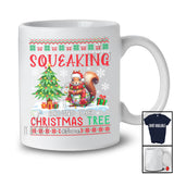 Personalized Squeaking Around Christmas Tree; Amusing Sweater Custom Name Santa Squirrel T-Shirt