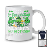 Personalized St. Patrick's Day And Yes It's My Birthday; Joyful Custom Name Three Shamrocks T-Shirt