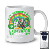 Personalized St. Patrick's Day Excavator Squad; Joyful Leprechaun Custom Name Excavator Driver T-Shirt