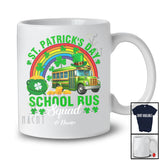 Personalized St. Patrick's Day School Bus; Joyful Leprechaun Custom Name School Bus Driver T-Shirt