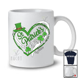 Personalized St. Patrick's Day; Lovely Custom Name Leprechaun Shamrocks Heart Shape; Shamrock T-Shirt