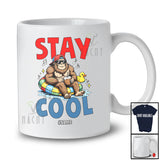 Personalized Stay Cool; Lovely Summer Vacation Custom Name Bigfoot Sunglasses at Beach T-Shirt
