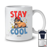 Personalized Stay Cool; Lovely Summer Vacation Custom Name Capybara Sunglasses at Beach T-Shirt
