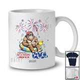 Personalized Stay Cool; Proud 4th Of July Custom Name Bigfoot Sunglasses at Beach; Patriotic T-Shirt