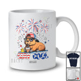 Personalized Stay Cool; Proud 4th Of July Custom Name Capybara Sunglasses at Beach; Patriotic T-Shirt
