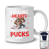Personalized Stealing Heart Like I Steal Pucks; Humorous Valentine Custom Name Bigfoot Ice Hockey T-Shirt