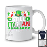 Personalized Still Italian; Lovely St. Patrick's Day Custom Name Leprechaun Italian Flag; Family T-Shirt