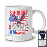 Personalized Straight Outta America; Awesome 4th Of July US Flag Eagle; Custom Name Patriotic T-Shirt