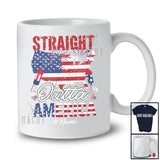 Personalized Straight Outta America; Proud 4th Of July American Flag Map; Custom Name Patriotic T-Shirt