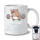 Personalized Strong; Lovely Custom Name Capybara Workout Weightlifting Body Building T-Shirt