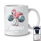 Personalized Strong; Lovely Custom Name Flamingo Workout Weightlifting Body Building T-Shirt