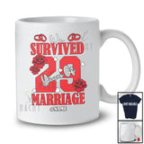 Personalized Survived 29 Years Of Marriage; Lovely Wedding Anniversary Rose; Custom Name Couple T-Shirt