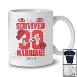 Personalized Survived 30 Years Of Marriage; Lovely Wedding Anniversary Rose; Custom Name Couple T-Shirt