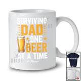 Personalized Surviving Dad One Beer; Cheerful Father's Day Custom Name Drunker Drinking T-Shirt