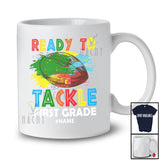 Personalized Tackle First Grade; Joyful First Day Back To School Custom Name Football Player T-Shirt