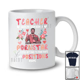 Personalized Teacher Saved Me From Being A Pornstar; Floral Custom Name Teacher Proud Couple T-Shirt