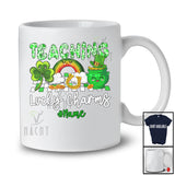 Personalized Teaching Lucky Charms; Lovely St. Patrick's Day Leopard Shamrocks; Custom Name Teacher T-Shirt