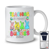 Personalized Teaching My Favorite Bunnies; Colorful Easter Four Bunnies; Custom Name Teacher T-Shirt
