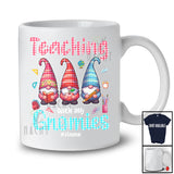 Personalized Teaching With My Gnomies; Joyful Valentine 3 Gnomes; Custom Name Teacher Group T-Shirt