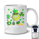 Personalized Tennis Drinking Beer; Lovely St. Patrick's Day Shamrock; Custom Name Player T-Shirt