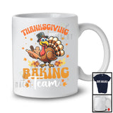 Personalized Thanksgiving Baking Team; Humorous Autumn Leaves Turkey; Custom Name Baking T-Shirt
