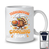 Personalized Thanksgiving Cooking Team; Humorous Autumn Leaves Turkey; Custom Name Cooking T-Shirt